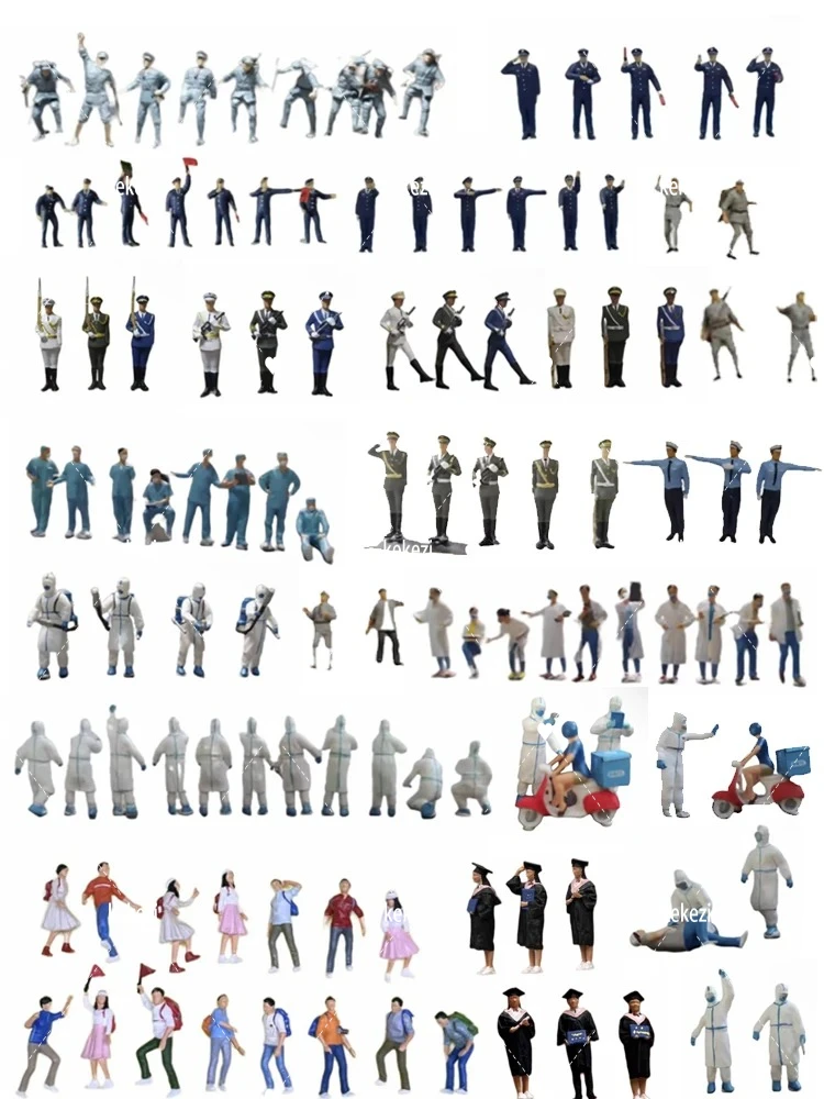 

HO 1/87 Painted Figure Police Traffic Figure Doctor Nurse Action Soldier Honor Guard Miniature Tourist Group Figure