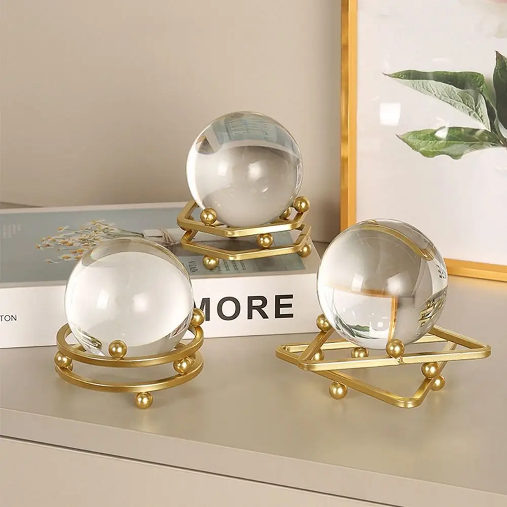 

Geometric Shape Crystal Ball Base Photography Props Craft Glass Sphere Holder Alloy Crystal Ball Display Stand Home Decoration