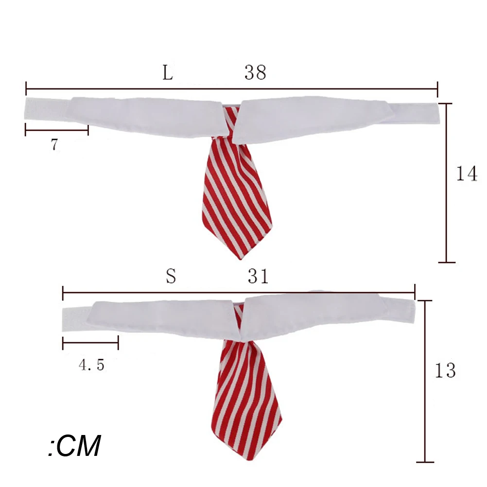 

Adjustable Red White Striped Pet Necktie and Collar for Dog Cat Puppy Halloween Birthday Party Formal Wear Dog Necktie