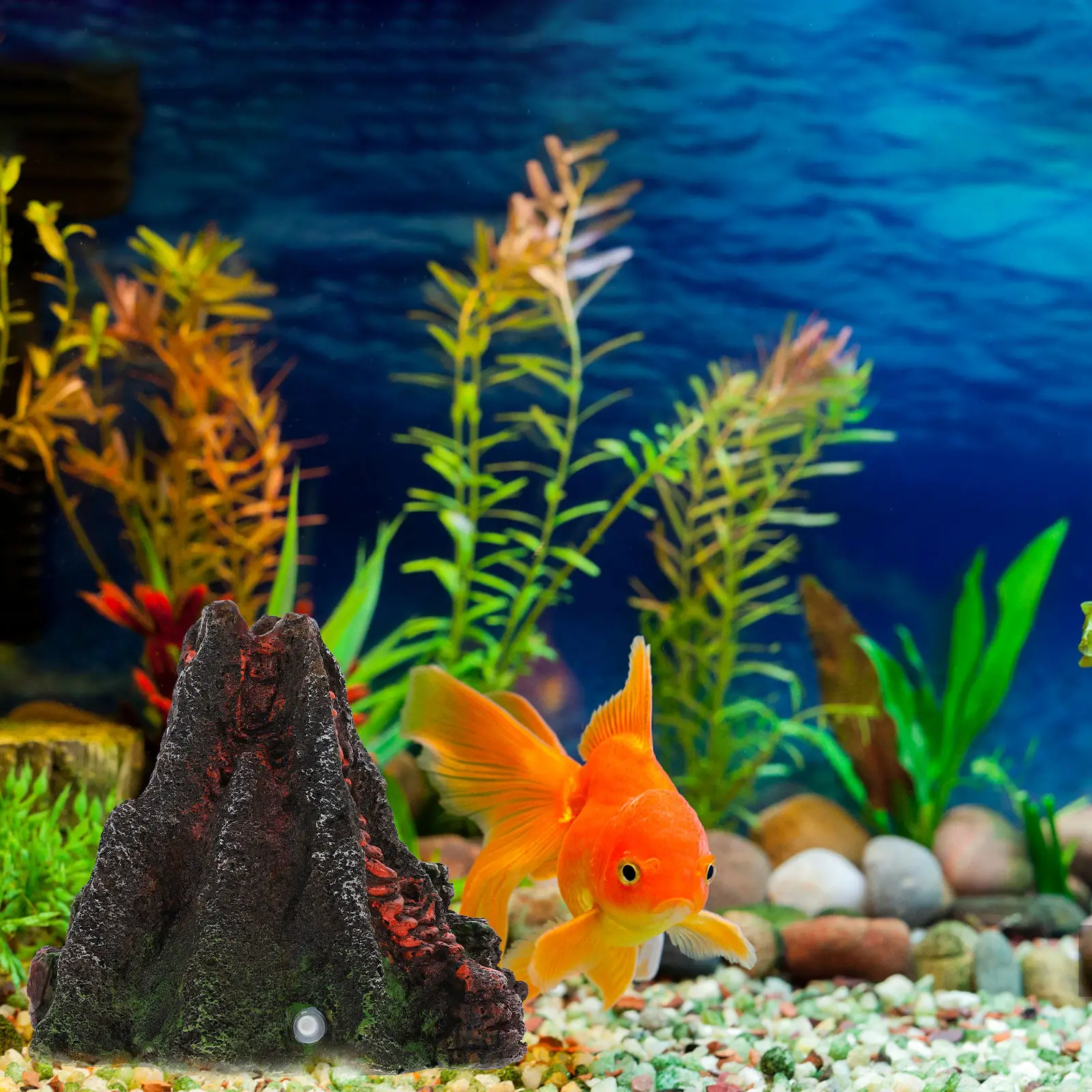 

1Pcs Lifelike Resin Pneumatic Volcano Ornament for Fish Tank Aquarium Underwater Decor Landscape Resin Craft Volcano Decoration