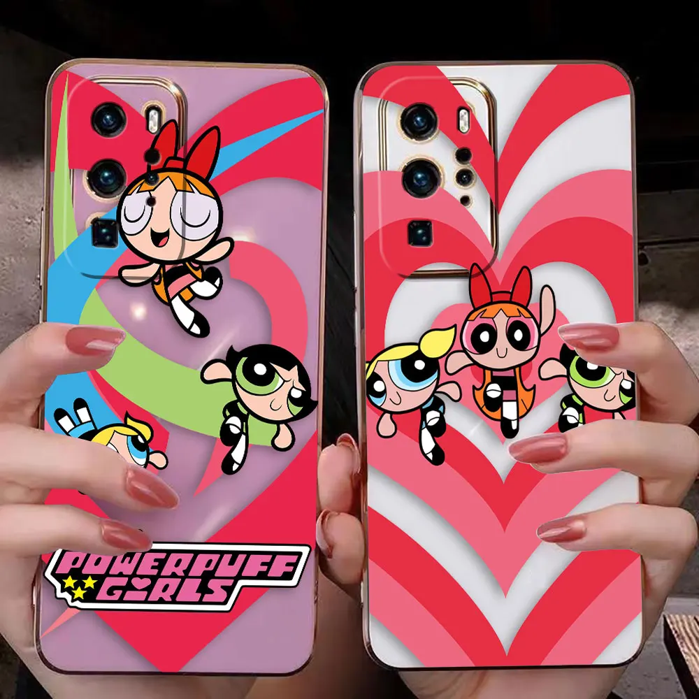 The Cute P-Powerpuff Girl Cover Smooth E-TPU Phone Case Huawei MATE 20X 30 40 P20 P30 P40 LITE MAGIC 4 5 PRO Y9 PRIME Case Funda