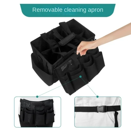 Large Cleaning Supplies Tote Bag Cleaning Organizer Bag Wearable Cleaning Caddy Bag  Bathroom Hanging Portable