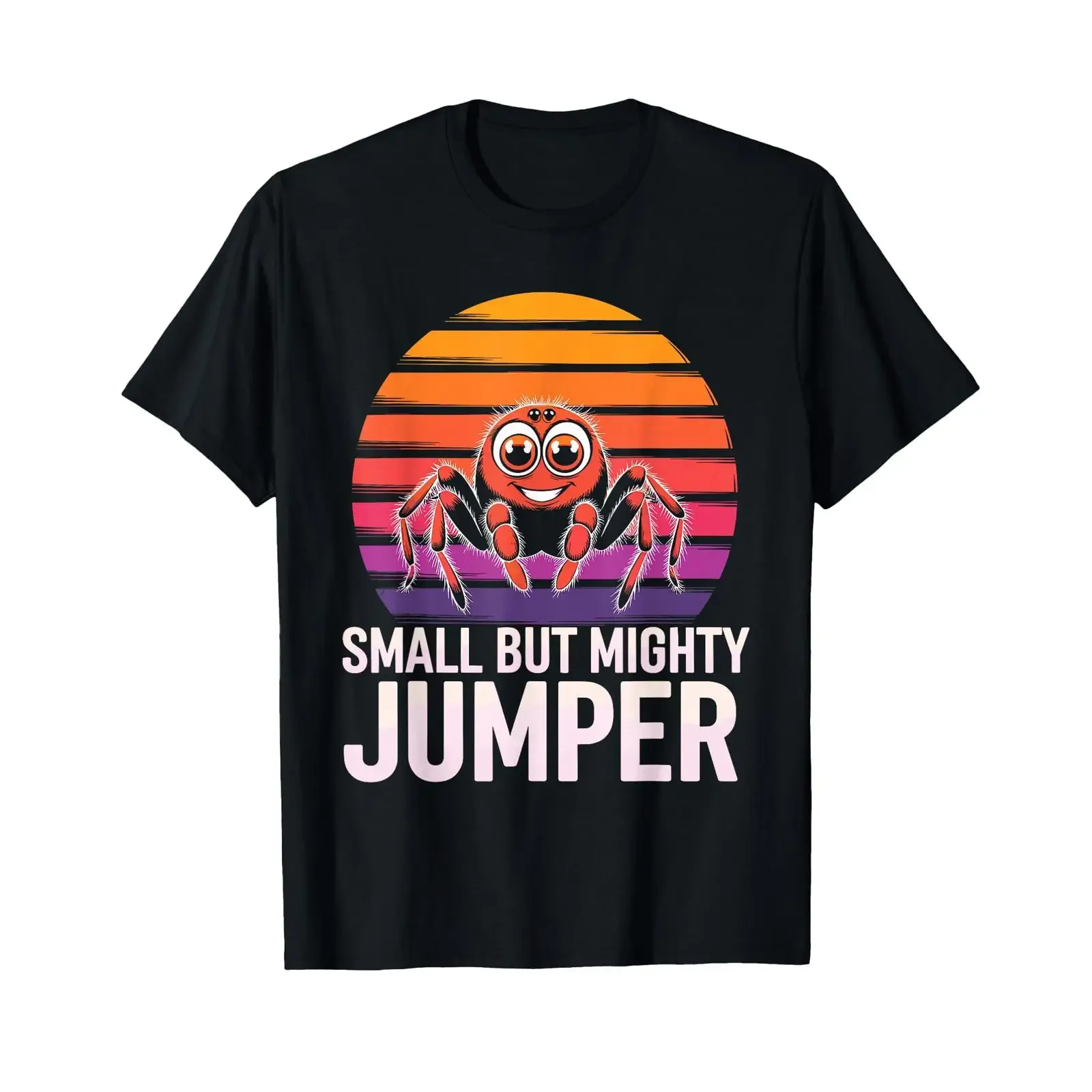 Springende Spinne T-Shirt, Vintage-Waschung, Streetwear, Unisex, weich, dehnbar, modisches Oberteil für Herren, ideal für den Alltag, bequem.