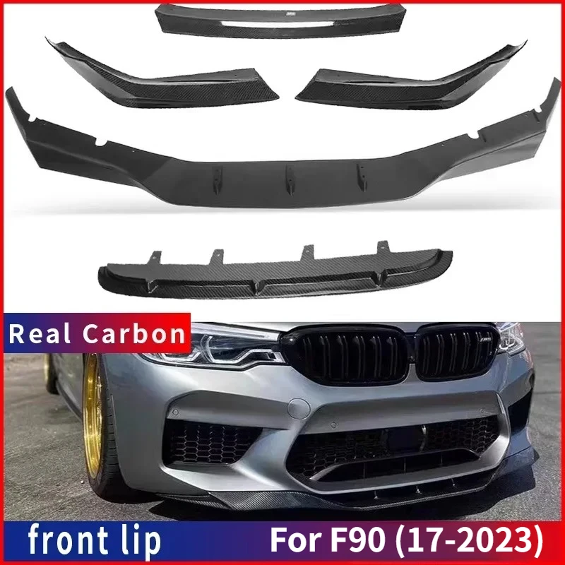 

For BMW F90 G30 G38 Real Carbon Fiber rear corner trim bumper spoiler Lip Splitters 5 Series Body Kits Modification Accessories