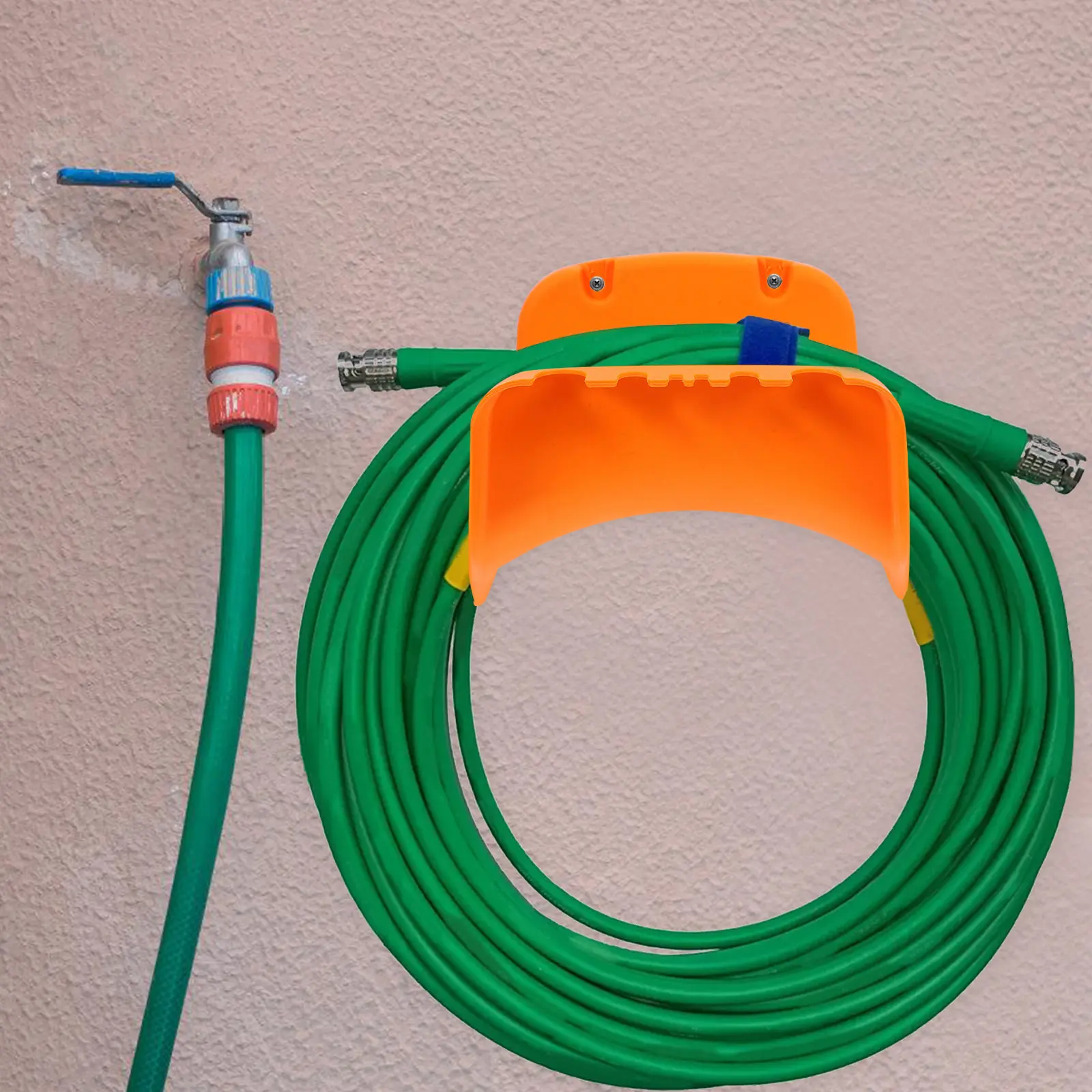 Wall Mounted Garden Hose Reel Holder Large Capacity Outdoor Hose Storage Hanging Holder for Watering Plants Washing Car Garden
