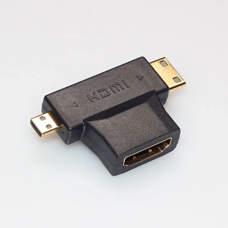 Mini/Micro/HDMI-compatible 2 In 1 Adapter Male ToFemale Connector Extender HDMI-compatible Cable  Extension Adapter Converter