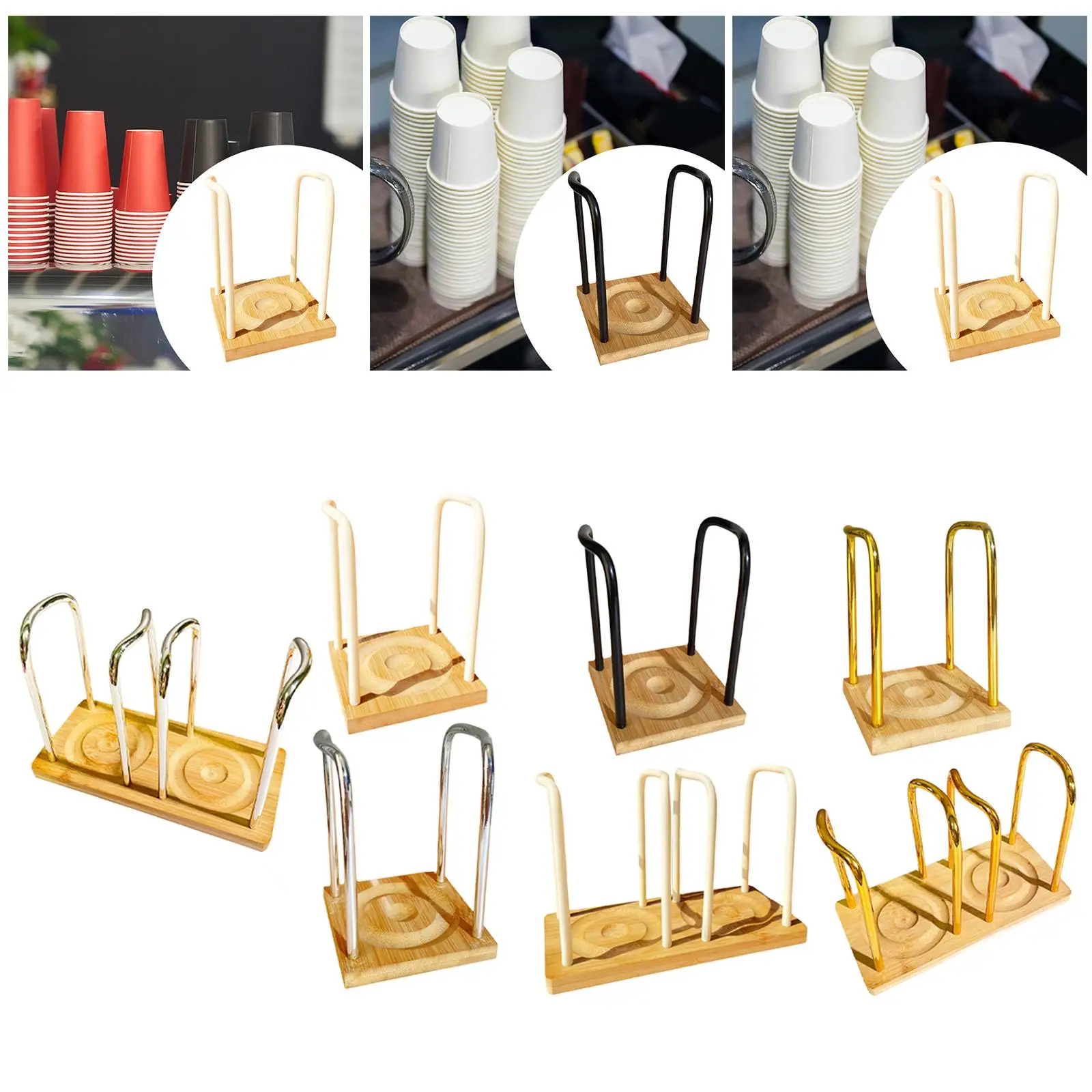

Paper Cup Holder Save Space Storage Disposable Cup Dispenser Coffee Cups Rack for Commercial Use Bar Countertop Coffee Shops