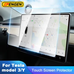 IPENGEN Tempered Glass Screen Protector For Tesla Model 3 Y 2021-2024 Matte Glare HD Touch Center Control Film Protection