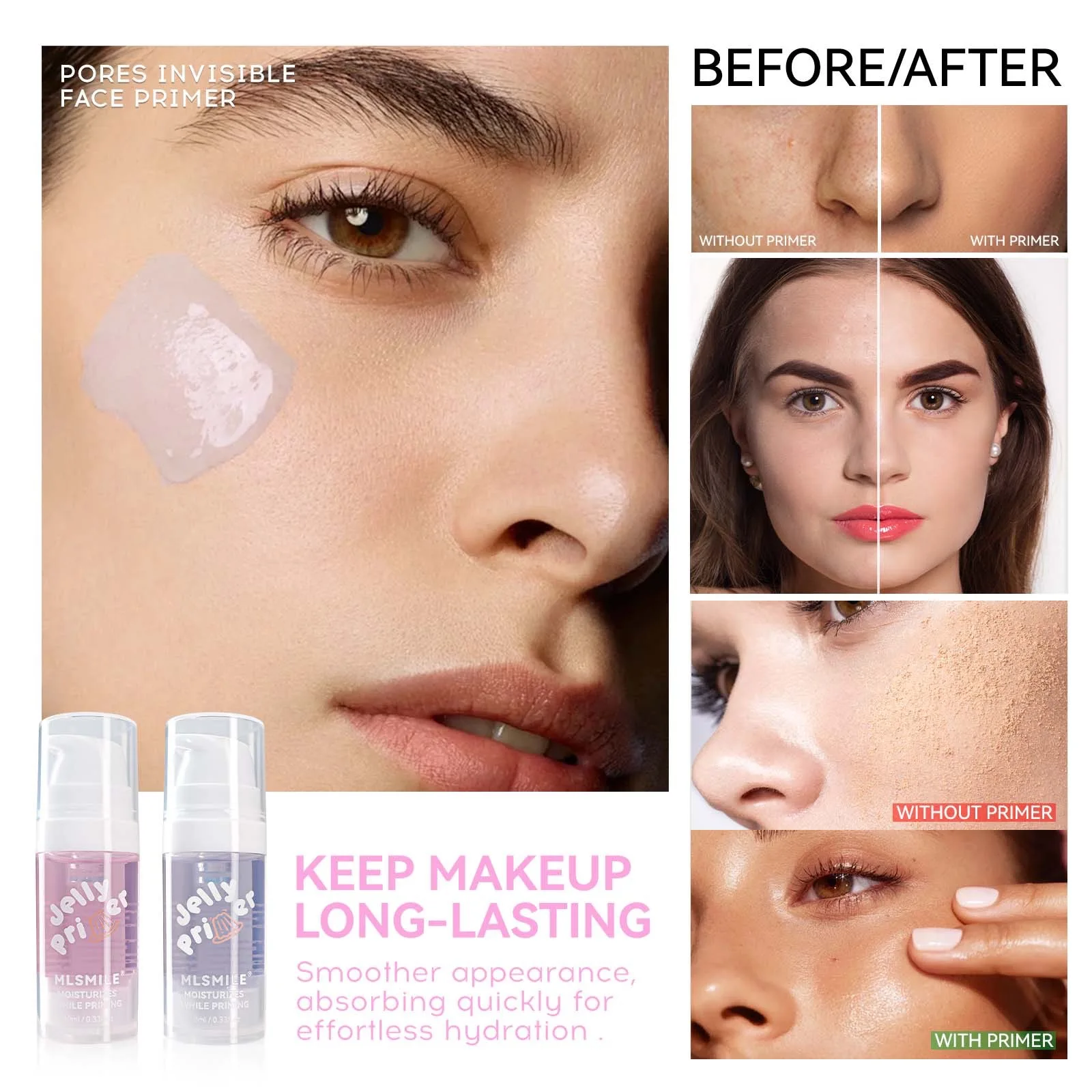 Jelly Face Makeup Primer Moisturizing Isolation Makeup Cream Waterproof Makeup Foundation Natural Makeup Base Gel.