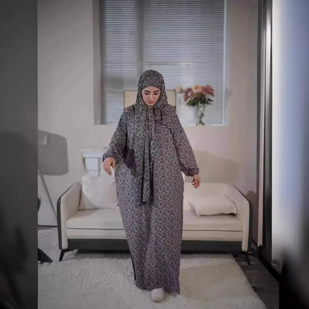 

Muslim Fashion Abaya Hijab Abayas Women Ramadan Prayer Dubai Turkey Middle East Robe Floral Loose African Long Dress Caftan