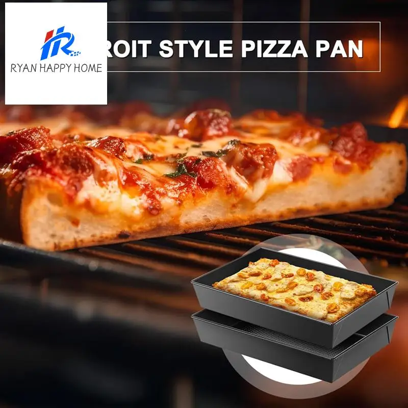 

3 Pcs Detroit Pizza Pan Carbon Steel Detroit Pizza Pan Non Stick Sicilian Style Pizza Pan Dish Pre Seasoned Bakeware Kitchenware