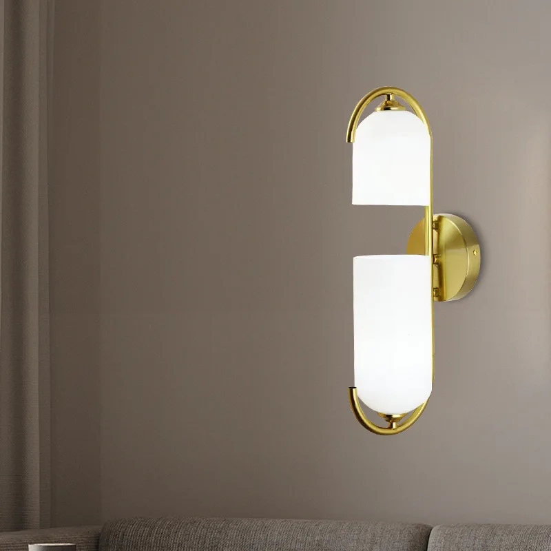 Modern Design Glass Living Room Led Wall Lamps Nordic Simple Suitable for Bedroom Bedside Study Decor Lighting Fixtures