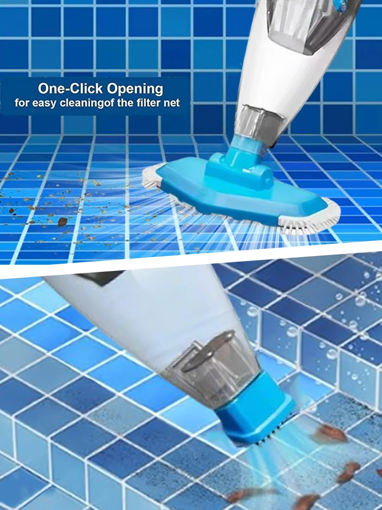 Handstaubsauger, wiederaufladbar, für Spas, Whirlpools, kleine Pools mit automatischem Tauchdetektor, Borsten-Saugdüse
