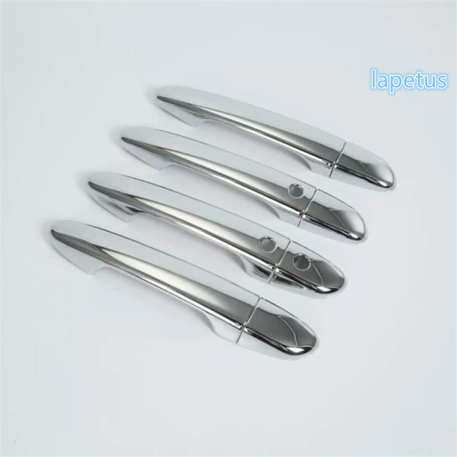 ABS Chrome Carbon Fiber Outside Door Pull Knob Handle Cap Decoration Frame Cover Trim For Mazda 6 2019 - 2024 Car Accessories