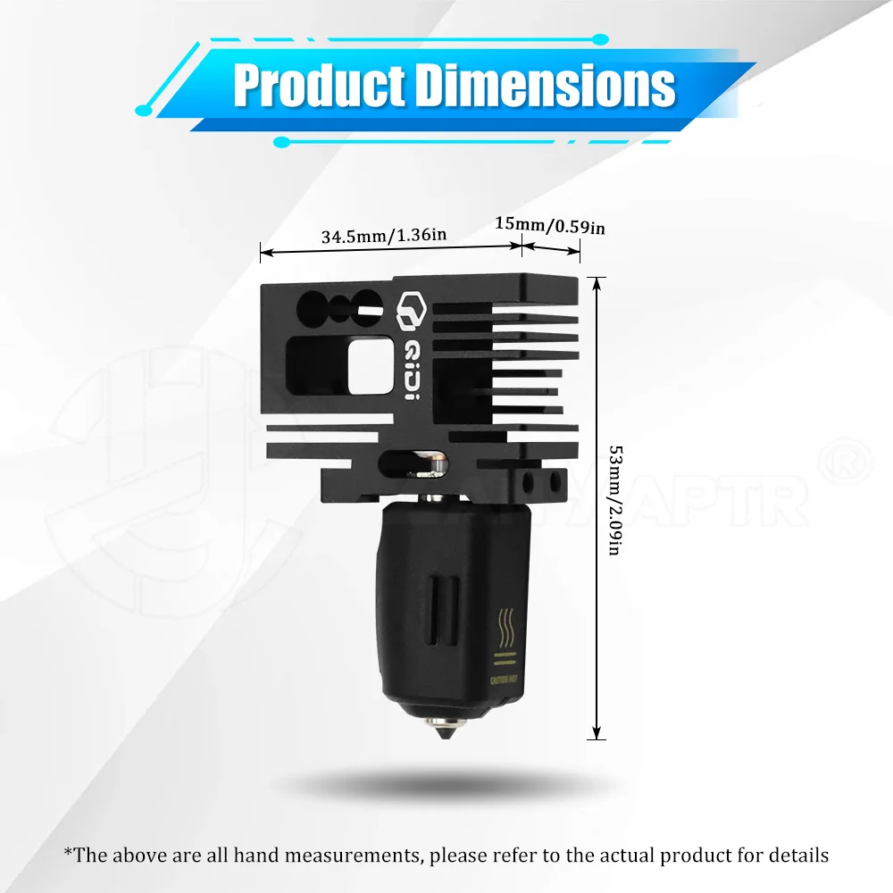 For QIDI Plus5 Complete Hotend Kit Bimetal Throat 370 Degree High Temperature Hotend Assembly 3D Printer Replacement Accessories