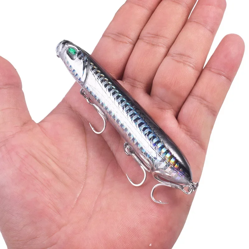 1 Pc Floating Pencil Fishing Lures 10cm 17.5g Topwater Popper Wobblers Tackle with Hooks Artificial Bait for Sea Bass Pike