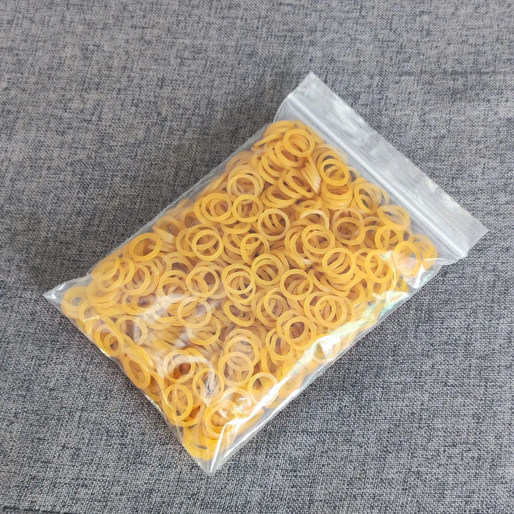 1000pcs Yellow O Rings Rubber Bands 1CM/ 0.4inch  Elastic Rubber Ring Stretchable Latex Rings Supplies For Stretchable Band