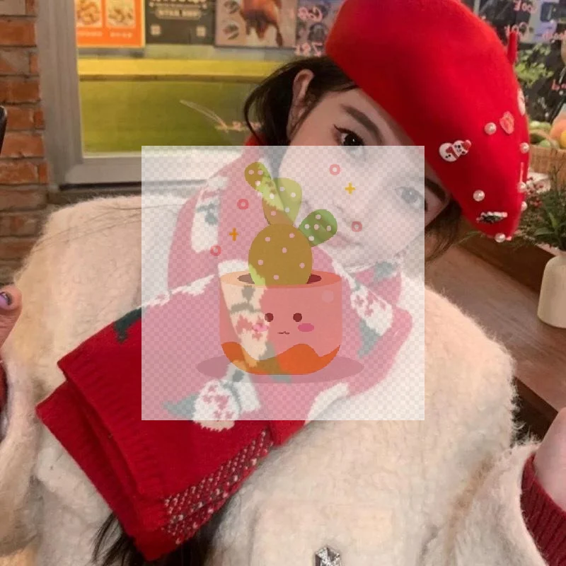 Syal Natal Rusa Salju yang Modis, Syal Hangat, Syal Merah, Hadiah Natal untuk Pasangan Pelajar, Syal Pelindung Leher Hangat Musim Dingin