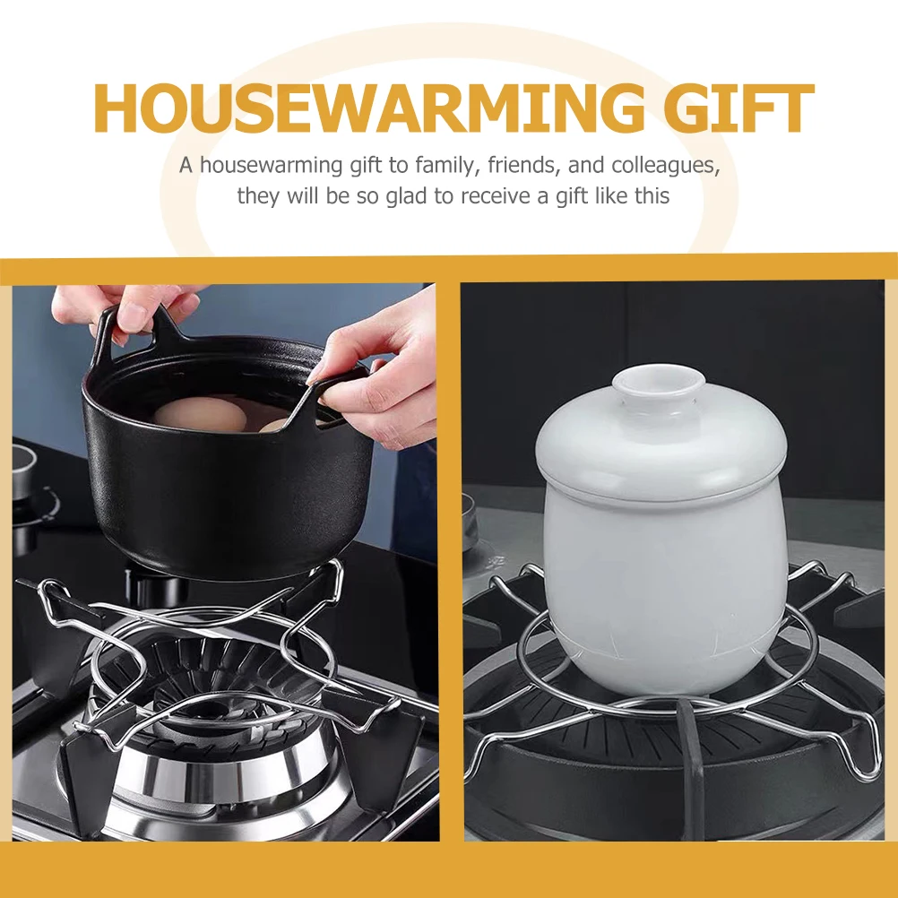 

2pcs Stainless Anti-Slip Gas Stove Kitchen Gadgets Racks Kitchen Stove Support Rack For Home Restaurant Use