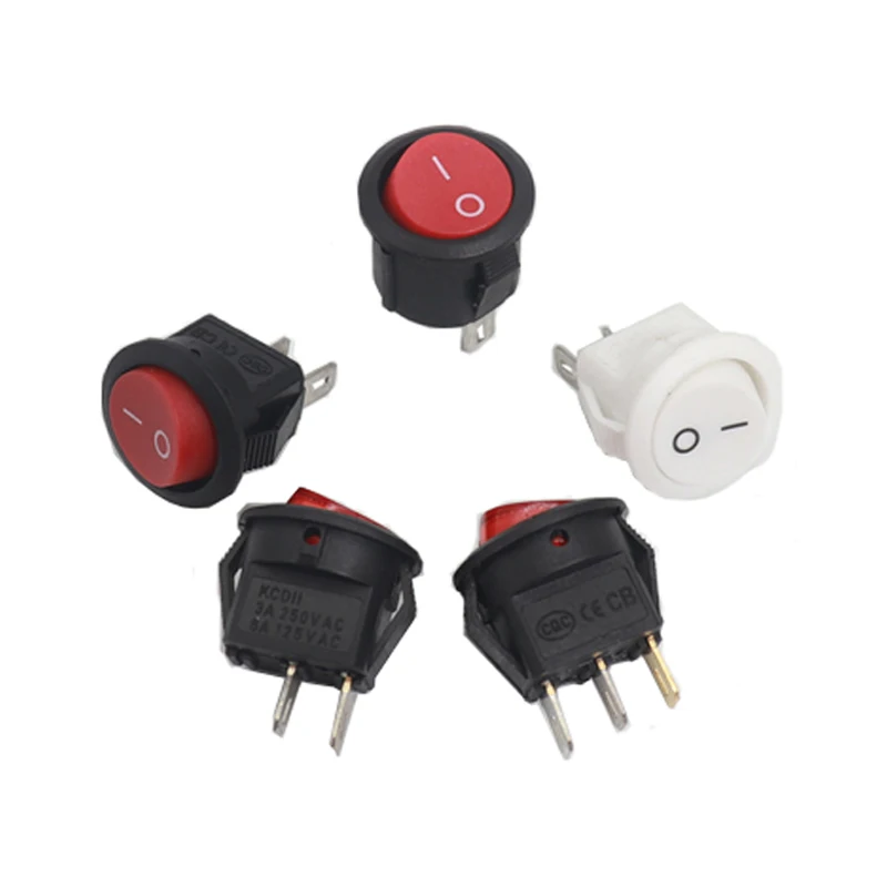 【20-5PCS】KCD1 2PIN 15mm On/Off Round Boat Rocker Switch DC AC 3A/250V Car Dash Dashboard Track Dropshipping