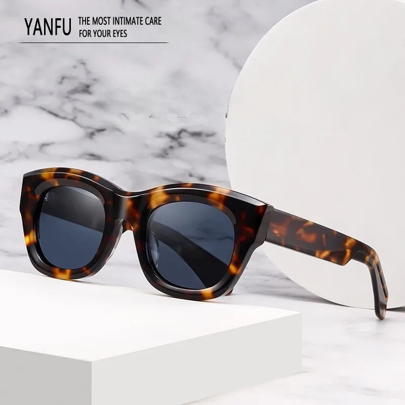 

2025 Thick Polarized Sunglasses Man Acetate Square Glassses Woman Outdoor Protection UV400 Beach Fashion Driving Eyeglasses Men