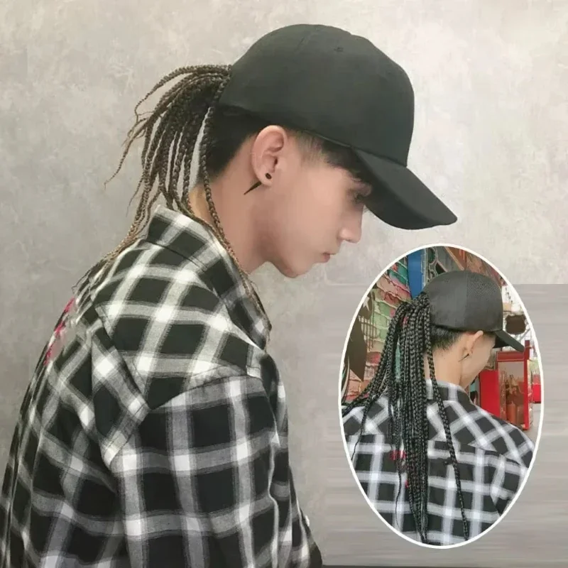 Verano Unisex señora hombres gorra de béisbol sombrero con rastas peluca Hip-Hop Punk pelo sucio trenza viseras sombreros