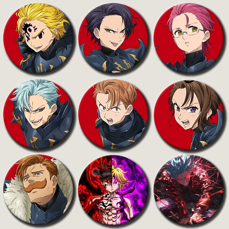Anime The Seven Deadly Sins: Dragon's Judgement Pins Cartoon Character Brooches Meliodas Elizabeth Liones Hawk Badge Bag Decor
