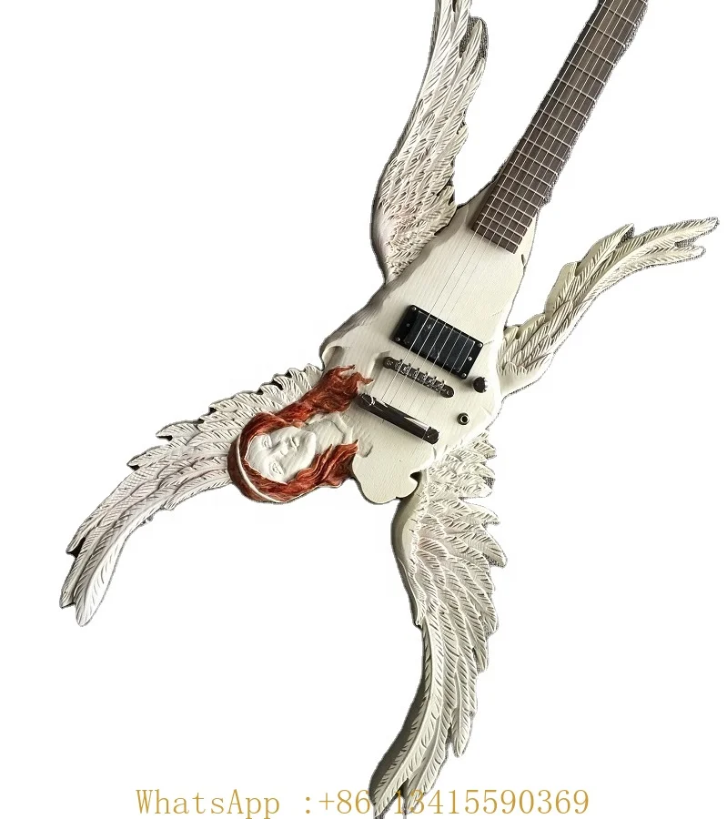 

6 String Carved White Colour Electric Guitar