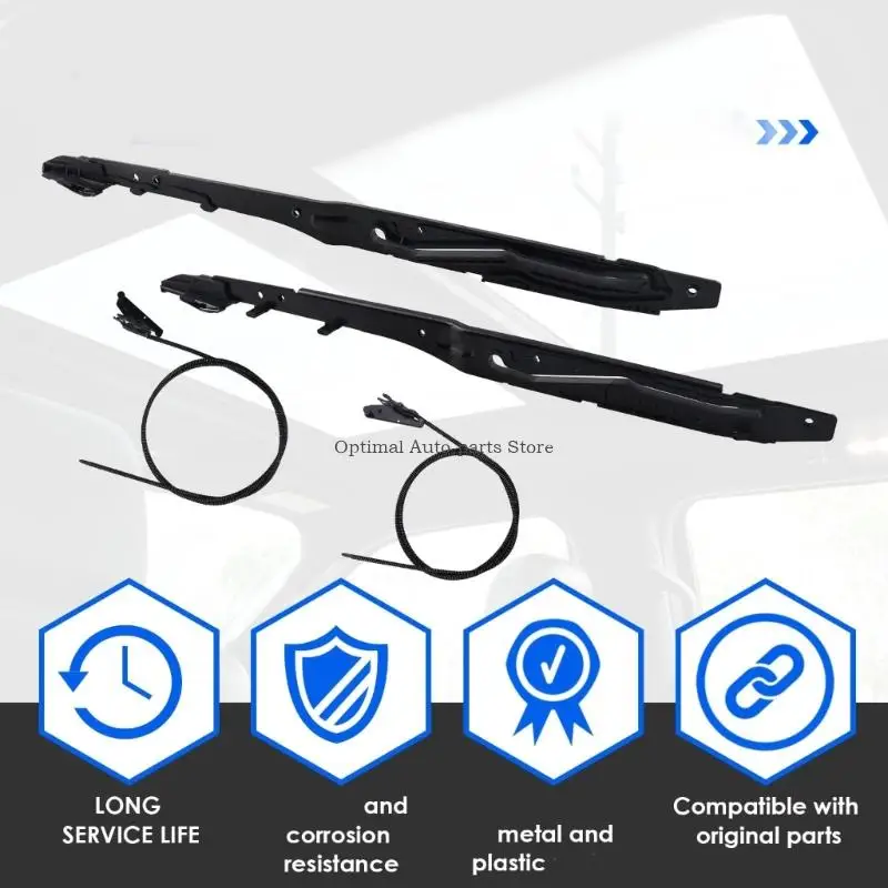 ABS Sunroof Cable Track Replacement Set Weatherproof Sunroof Cable Assembly set Restores Functionality for Car