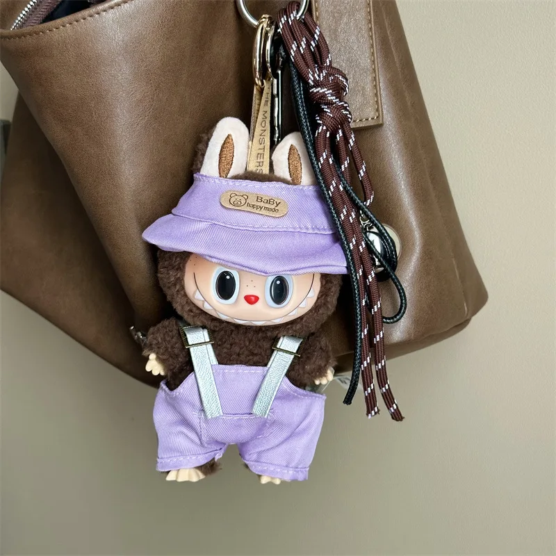 Mode Arbeit Hosen Set für Labubu Cowboy Overalls Korea Stil Fischer Hut für Labubu V1 V2 Puppen Kleidung Outfit Zubehör