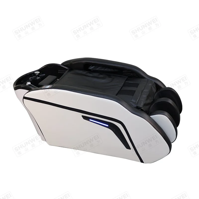 

Hairdresser semi-reclining shampoo bed, hair salon shop special flush bed, massage table, barbershop ceramic basin shampoo bed