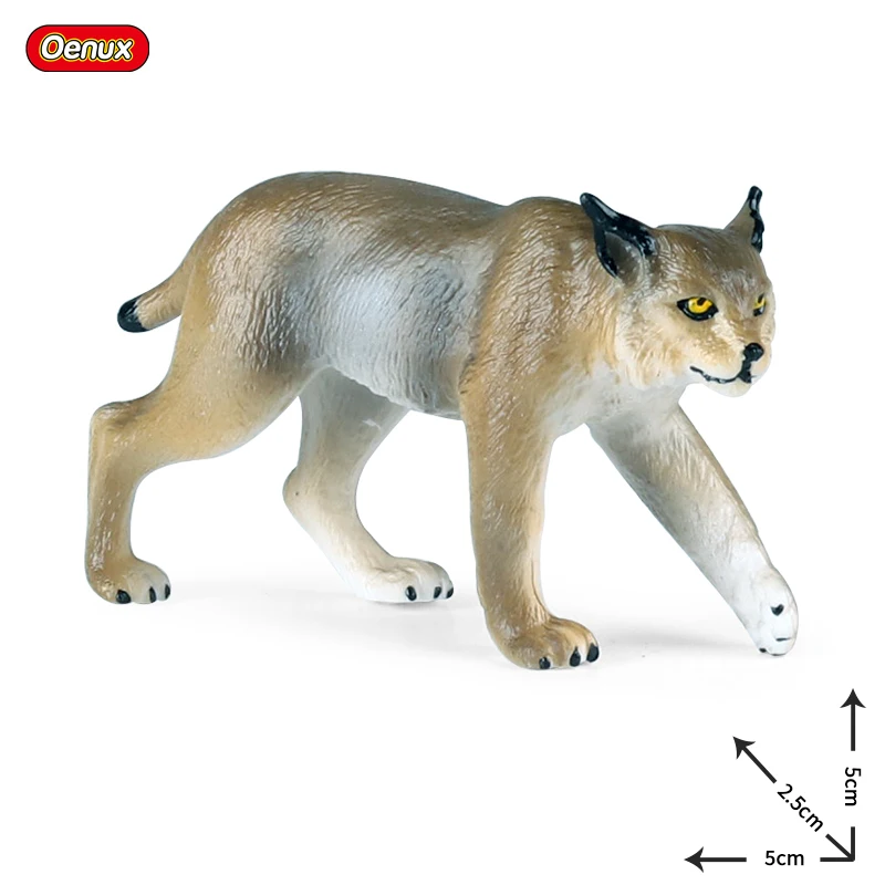 Oenux Simulation Wild Animals Bengalcat Tiger Cat Lynx Caracal Leopard Action Figure Figurines Model Education Miniature Kid Toy