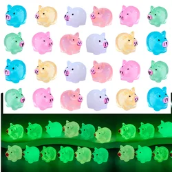 50PCS Miniature Pigs Glow At Night Kawaii Accessories  Luminous Mini Pig Home Decor Cute Animals Doll House Desktop Ornament