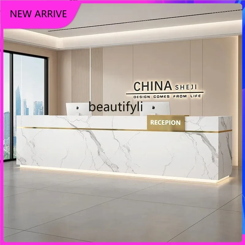 A4567 Company Reception Desk Hotel Lobby Paint Bar Real Estate Marbling Cashier