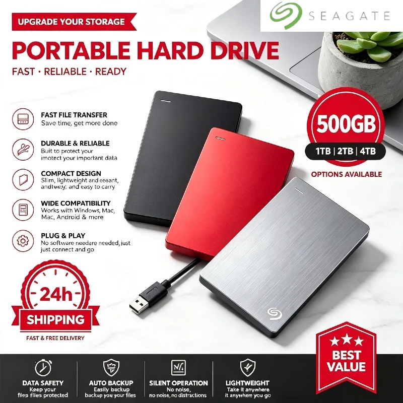 OEM For Seagate 2.5 Inch External Portable Hard Drive USB 3.0 Ultra High Speed Storage Expansion For Laptop Notebook PC