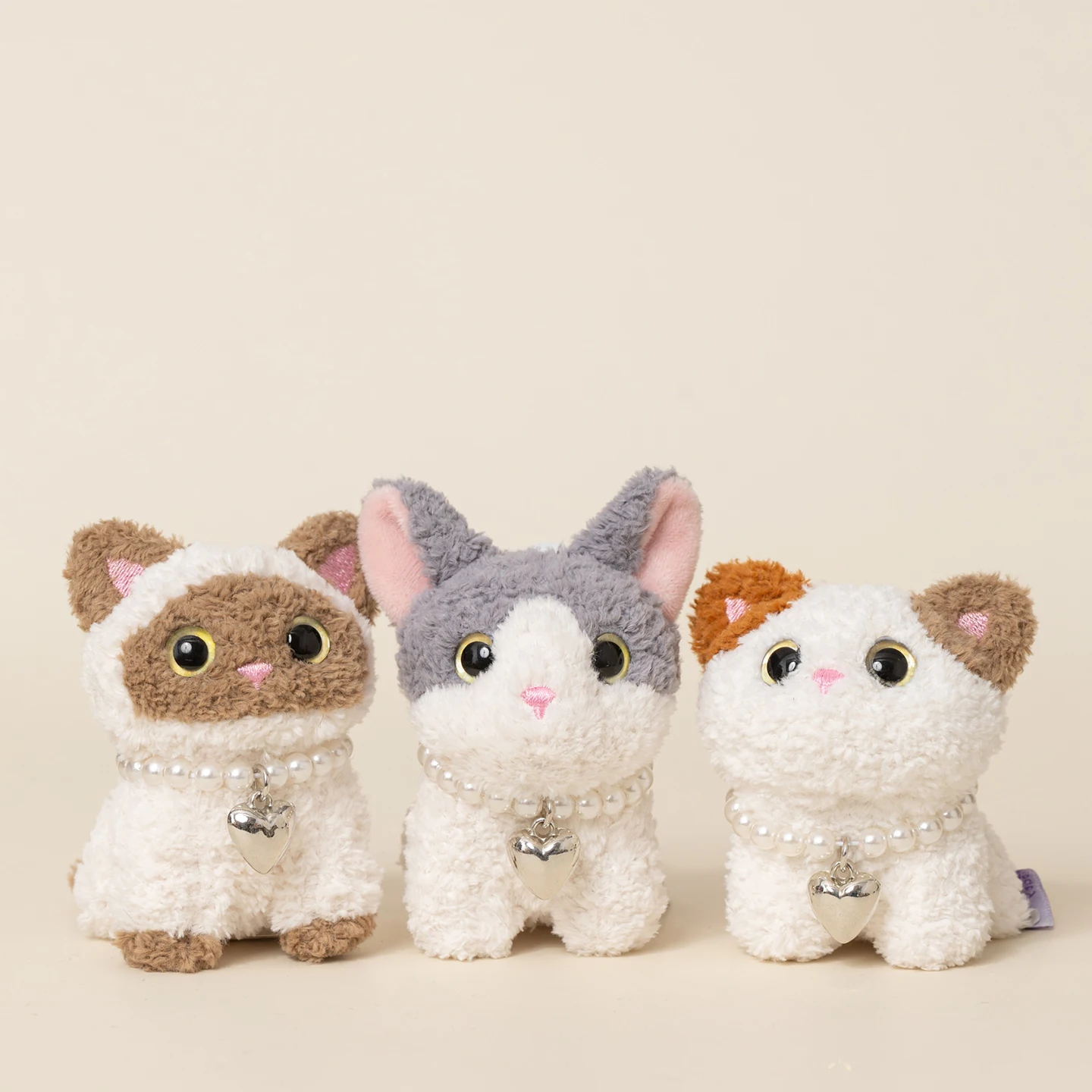 8cm Kawai Pet Cat Plush Toy Black Cat Siamese Kitten Calico Cat Doll Cat Pendant Key Chain Stuffed Toy Child Birthyday Gift