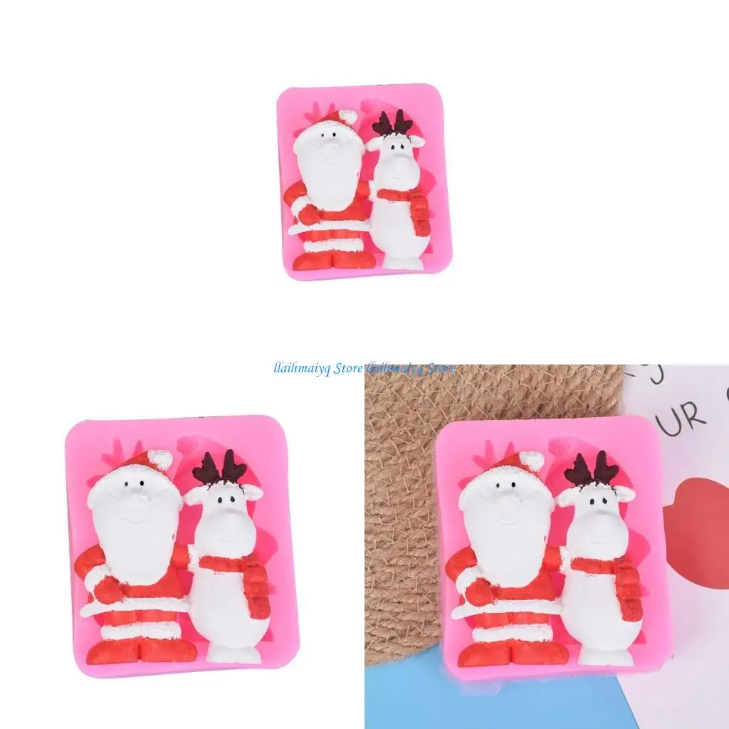 

573b Fondant Плесень Санта -Клаус Силиконовая плесень Рождественская печь для выпечки не придурок