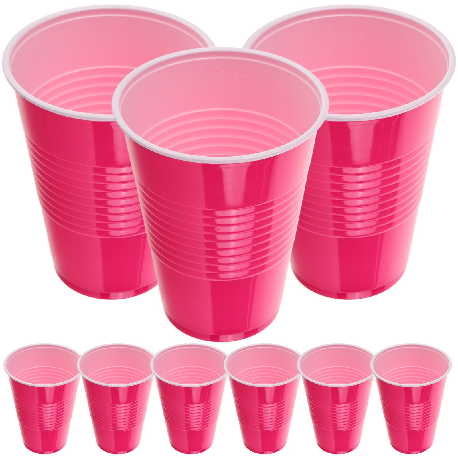 

20Pcs 16OZ Plastic Cups Disposable Party Cups for Wedding Birthday Decoration Rosy Cocktail Glass Water Cup Stable Bottom Safe
