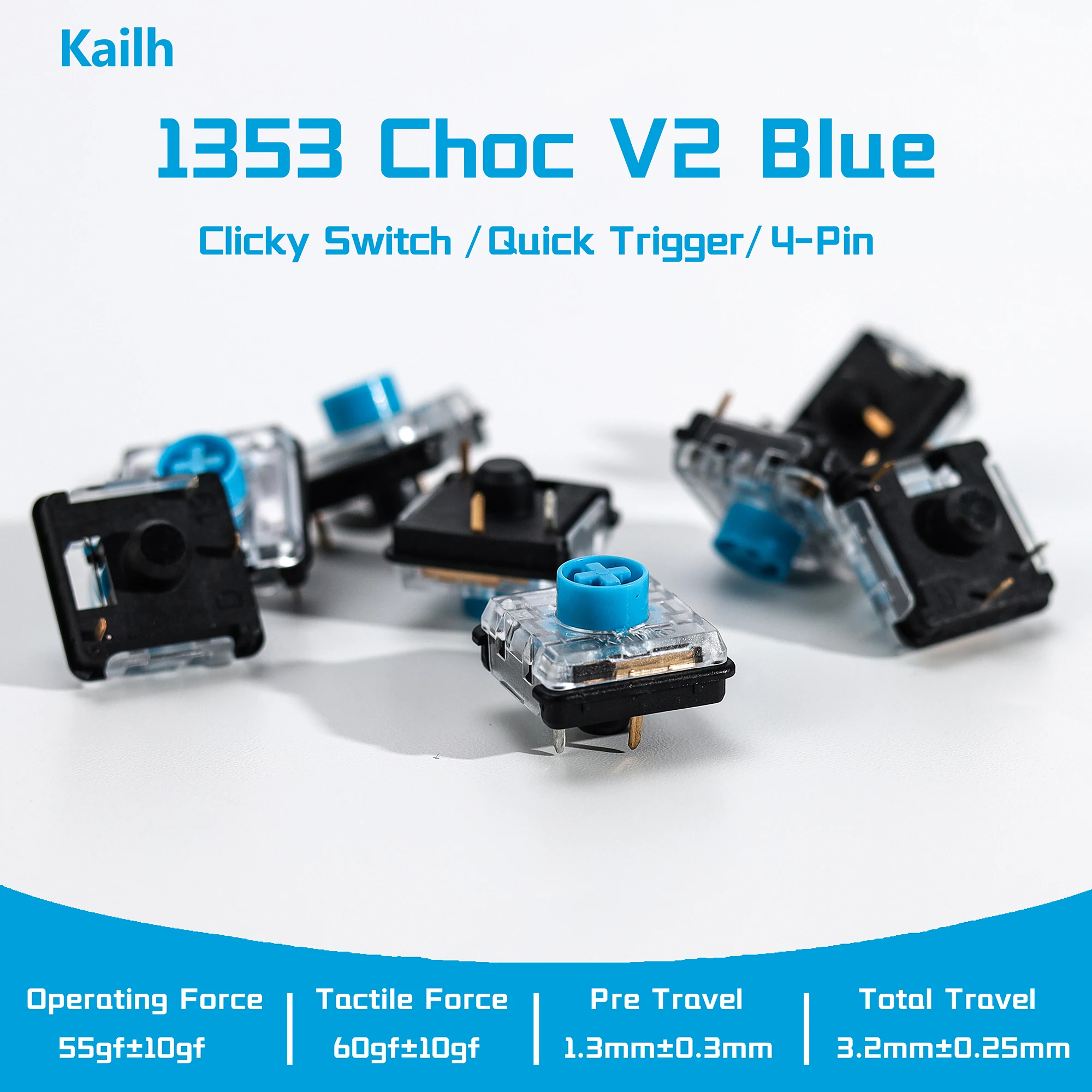 Kailh 1353 Choc V2 Blue Switch Hitbox Controller Clicky Creamy Low Profile Switches For RGB Gaming Mechanical Keyboard Hitbox