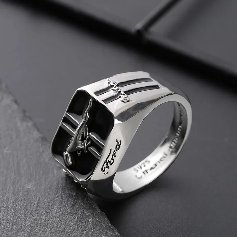 Simplicity Fashion Creative Mustang Racing Men's  Ring Domineering Punk Party Jewelry Rock Friends Gift  Wholesale