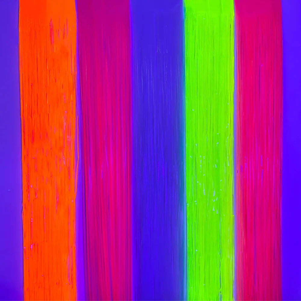1 x 2M Fluoreszierende Makronen-Regenfalle-Folienvorhänge mit Quasten für Karneval, Party, Bar, Geburtstag, Hochzeit, Dekoration, Hintergrund-Requisiten – Detail 2
