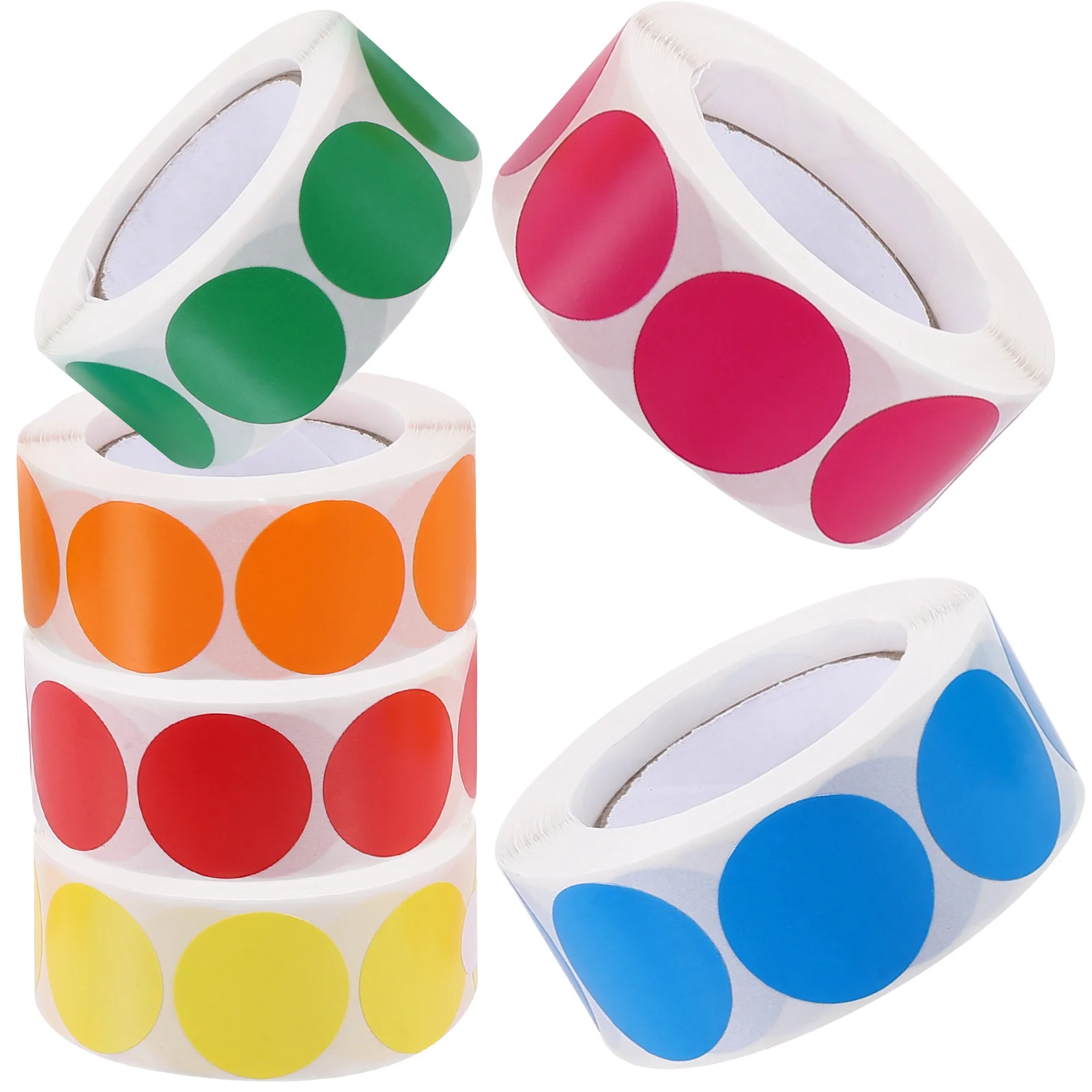 6 Rolls Colorful Dot Label Sealing Blank Handmade Classification Mark Sticker Stickers Copper Plate Colored Dots