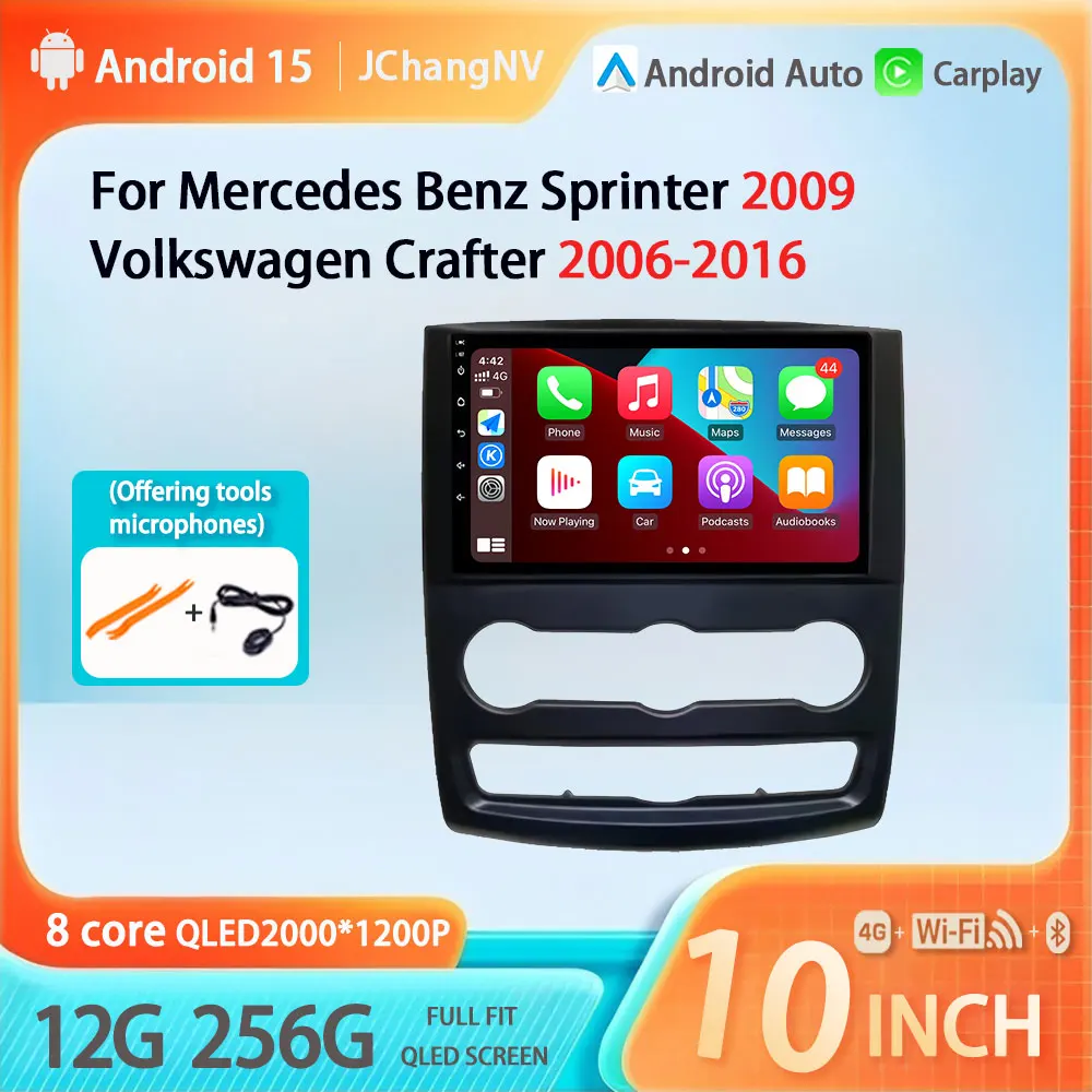 

Android 15 Multimedia Video Player for Mercedes Benz Sprinter 2009 Volkswagen Crafter 2006-2016 Car Radio Stereo GPS Head Unit