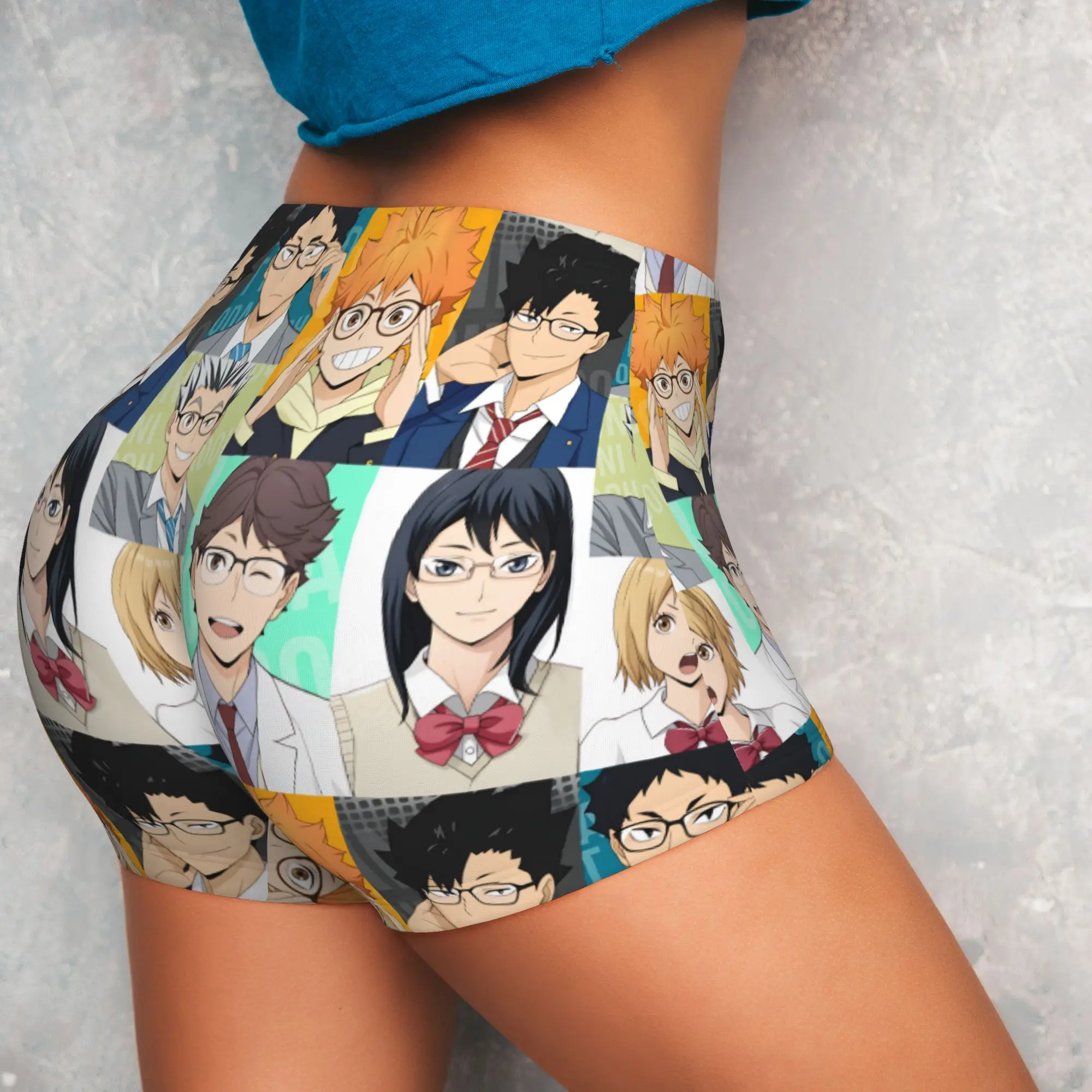 Women's Haikyuu Kuroo Kiyoko  Workout Yoga Shorts Akaashi Bokuto Yachi  Athletic Gym Biker Running Shorts