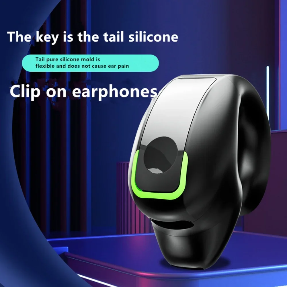 Single Ear Open Ear Headphones Lightweight Waterproof Clip On Wireless Earphones Non In Ear Stereo Earbud For Sports