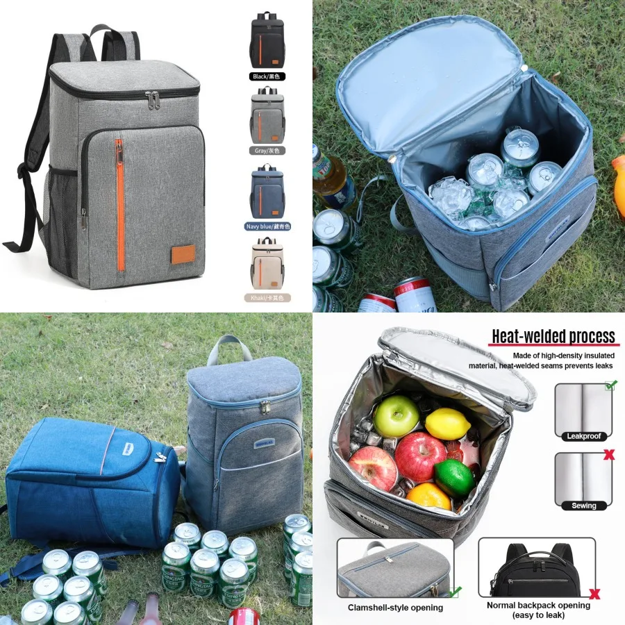 

【Новый стиль】- Рюкзак для пикника с термоизоляцией, утолщенный, водонепроницаемый, с отделением для ледяных пакетов, для активного отдыха.