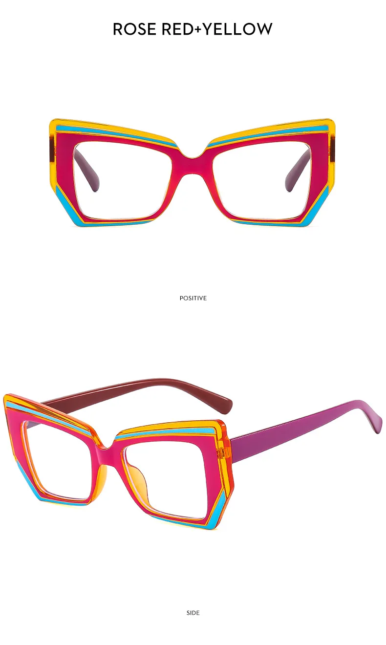 Modische Polygonale Luxus Design Frauen Brillen Rahmen Anti Blau Licht Photochrome Lesebrille Hyperopie Grad +1 Bis +6 – Detail 13