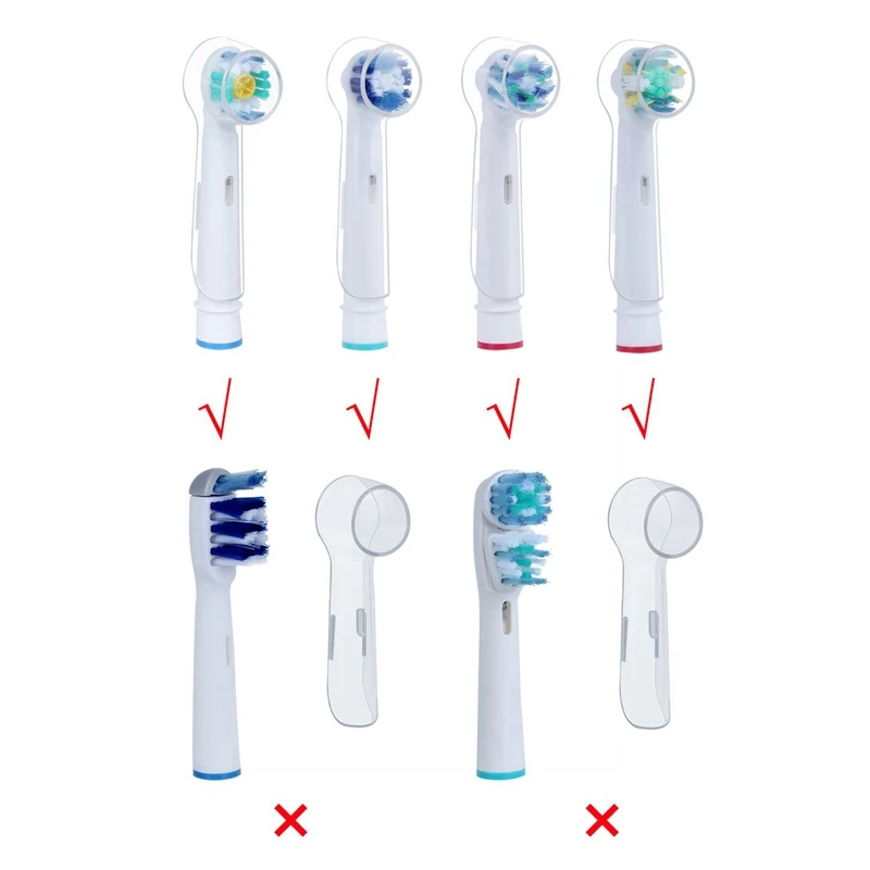 Tampa da cabeça escova de dentes elétrica para braun oral b, 12pcs, tampa protetora contra poeira, claro, para casa, camping, viagens