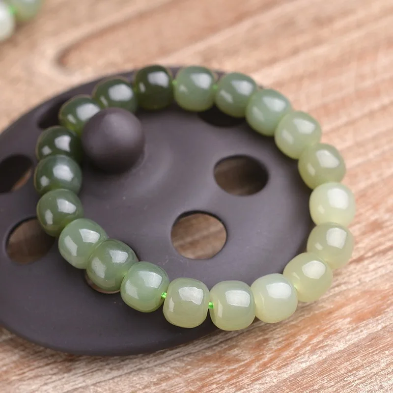 Purple Natural Old-Style Bead Hetian 10Mm Sheep Fat Jade Jasper Bracelet