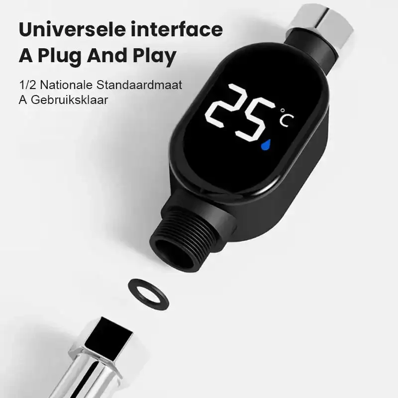 شاشة ديجيتال ميزان حرارة الدش 1/2 بوصة ميزان حرارة دش المياه المنزلي رعاية الطفل مقياس دقيق لقياس درجة الحرارة